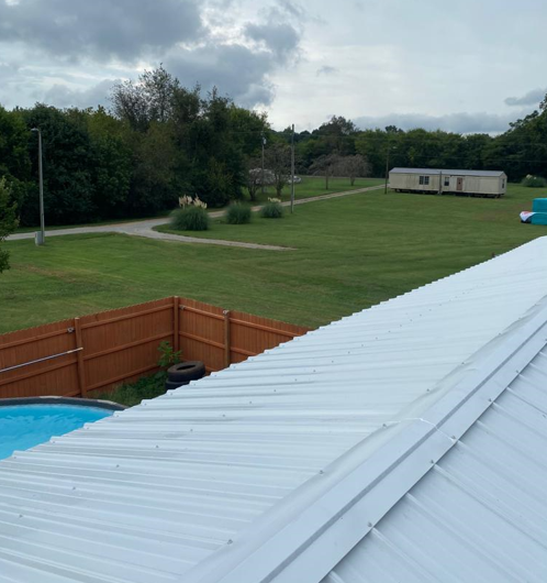 A metal roof in a cold region