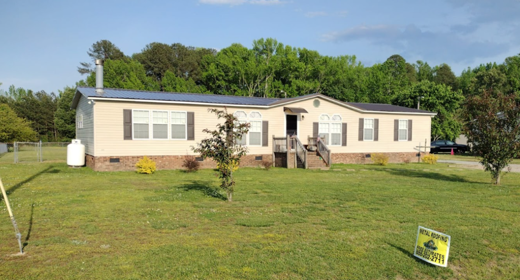 A home with weather-resistant metal roofing